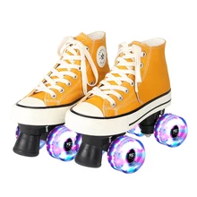 Double row skates four wheels full flash roller skates men's and women's adult children's skates