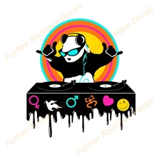 

Fuzhen Boutique Decals Exterior Accessories Panda Dj Waterproof Car Sticker Anime Animal Graffiti Sticker Vinyl Material Decal