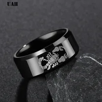 UAH Punk Scorpion Stainless Steel Male Retro Ring Scorpion Pattern Stainless Steel Titanium Rings for Men Jewelry 1