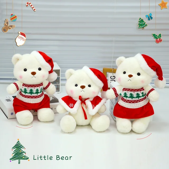 30CM Christmas Style Teddy Bear Plush Dolls Stuffed Animals