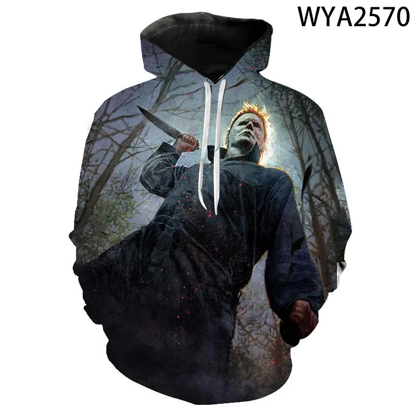 2026 herbst Halloween Horror Michael Myers 3D Druck Männer Frauen Kinder Hoodies Harajuku Streetwear Mit Kapuze Sweatshirts Pullover – Detail 13