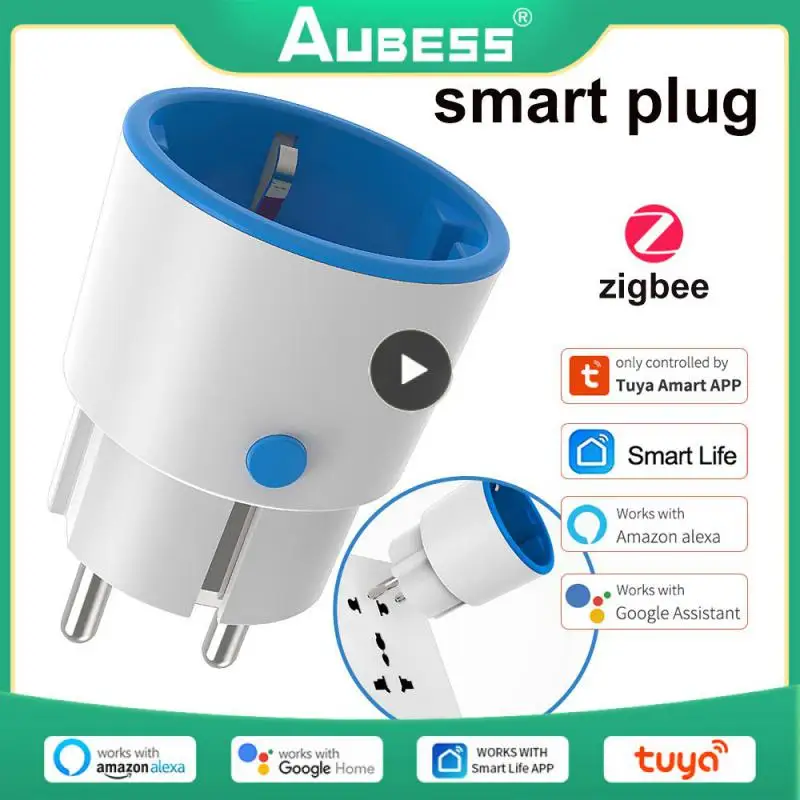 

1~10pc 6A Tuya ZigBee 3.0 Smart Power Plug EU Smart Socket Energy Monitor Outlet Wireless Voice Remote Control Alexa Google Home