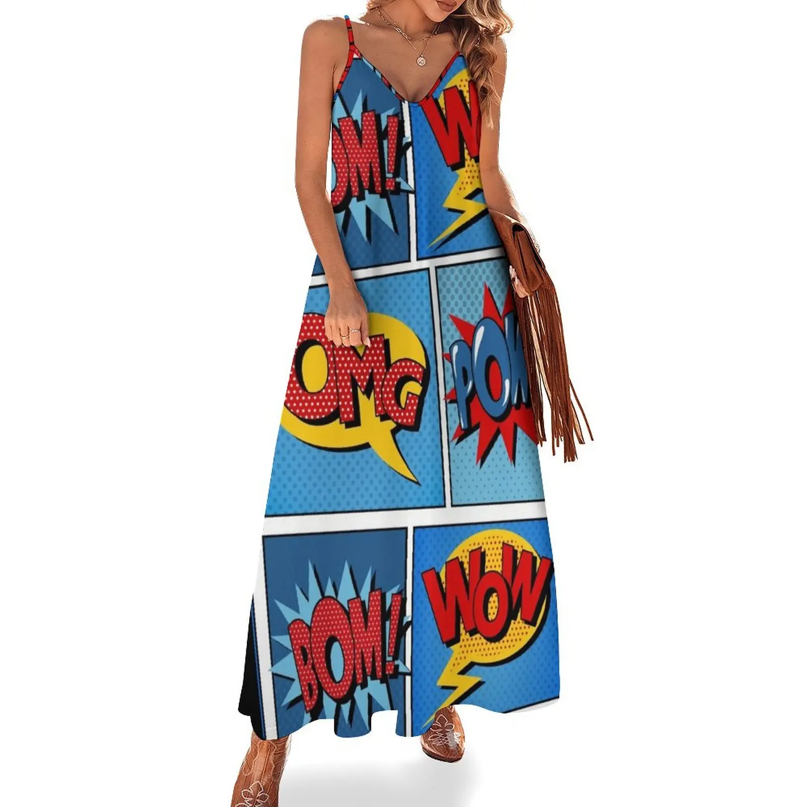 

Set of Comic Bubbles in Pop Art Style Sleeveless Dress summer dresses sensual sexy dress for women party dresses women