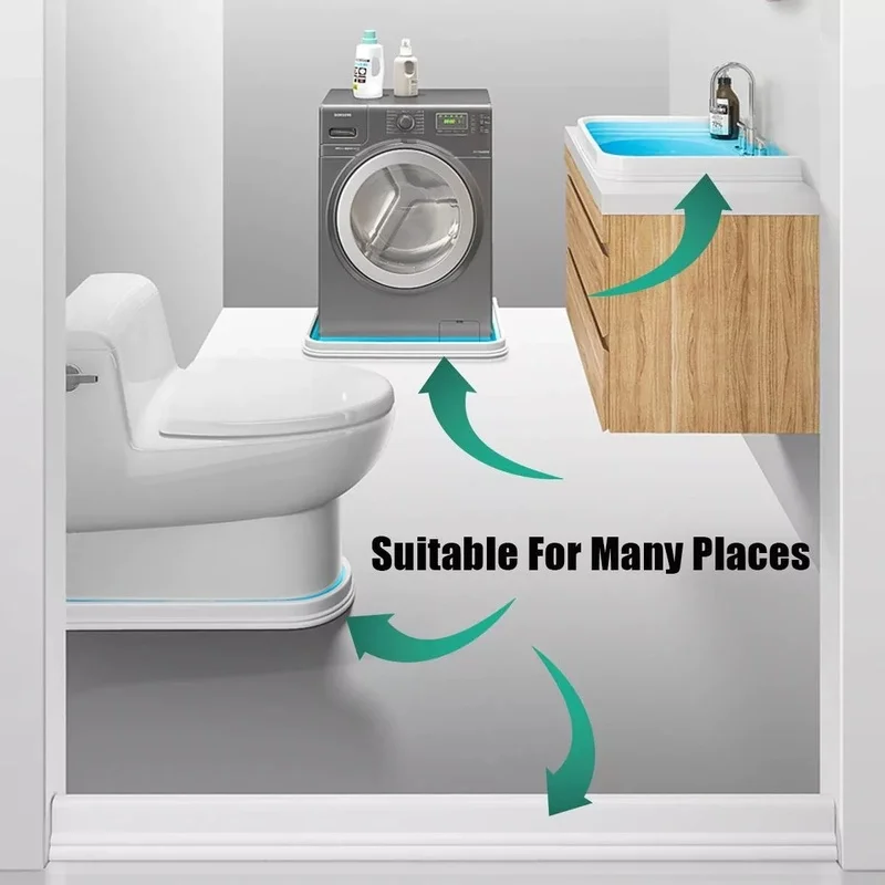Silicone Water Stopper Toilet Bathroom Water Retaining Strips Shower Room Wet Dry Separation blocker Dam Flood Barrier
