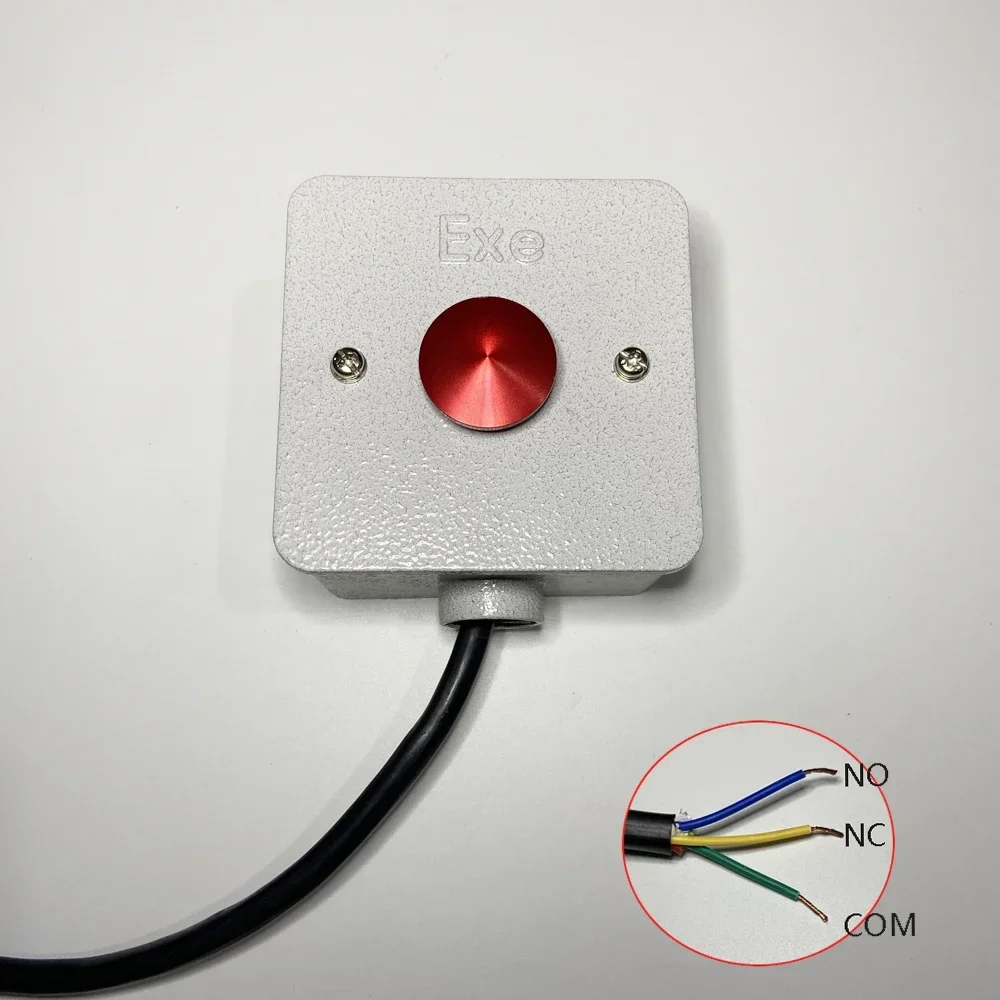 1Pcs Metal Case Explosion Proof Button NC/NO Dry Contact Output Auto Reset Security Alarm Emergency Button Power Switch