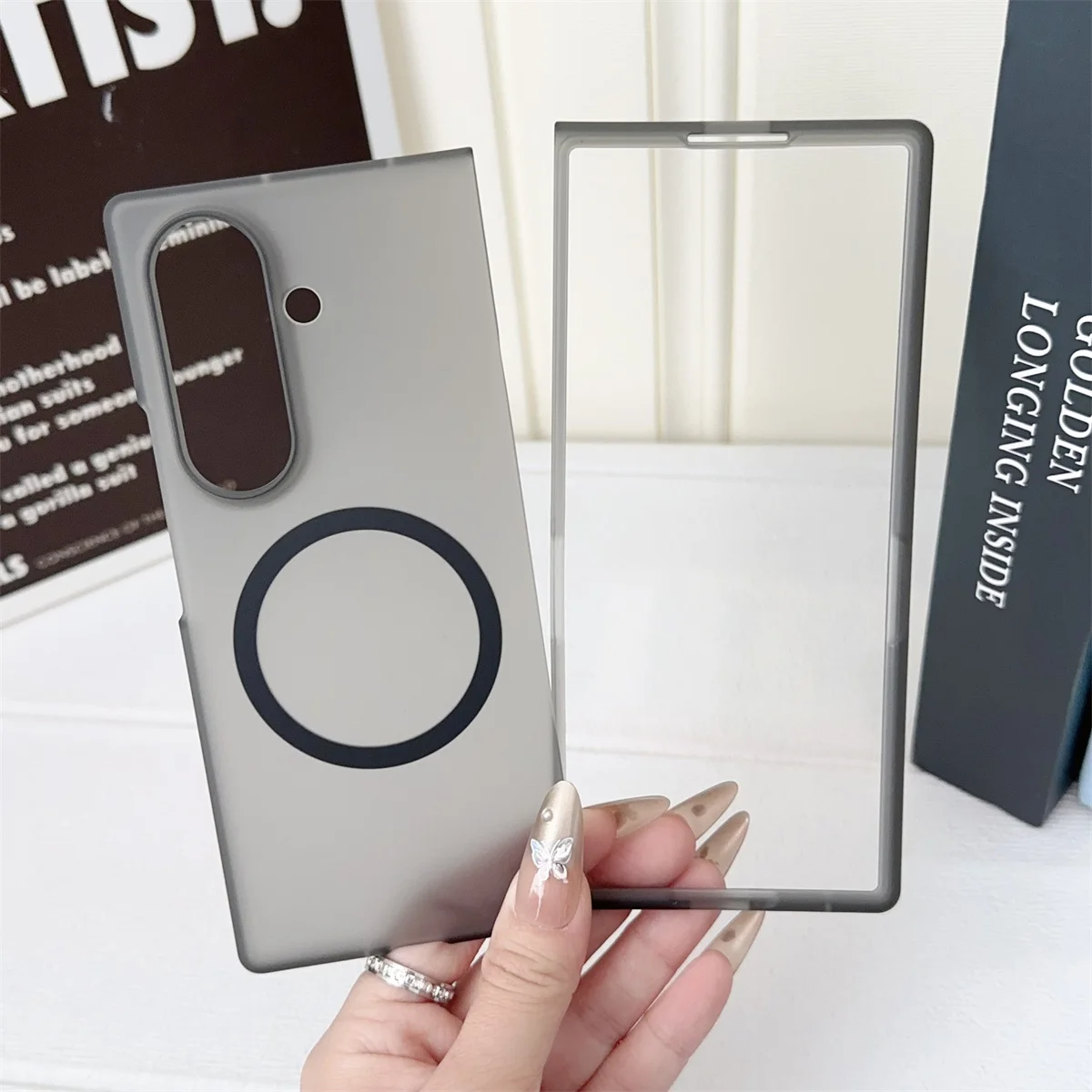 Premium Ultra-Slim Transparent Magnetic Phone Case with Wireless Charging Compatibility