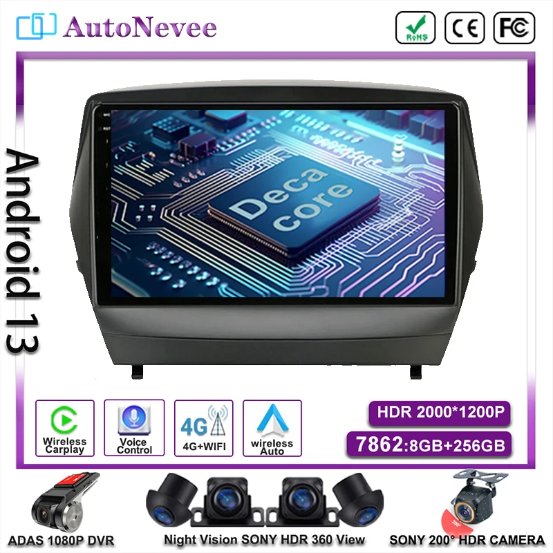 

Navigation Autoradio For Hyundai Tucson 2 IX35 2009-2015 Radio Stereo Multimedia Car Player GPS DVD NO 2DIN Carplay Head Unit