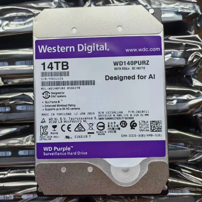 WD-14TB (WD140PURZ) ハードディスク 3.5 