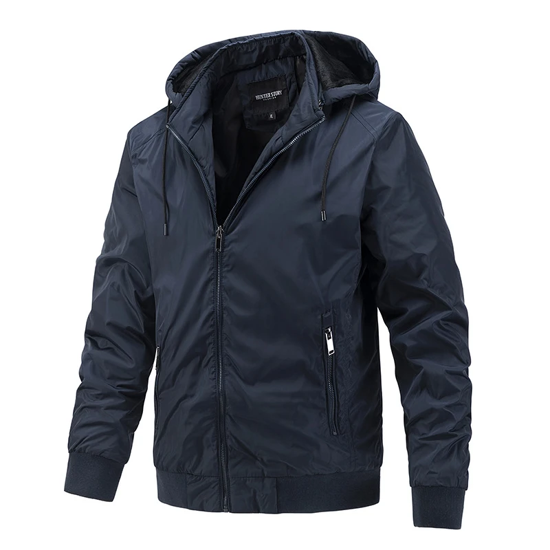 

2023 Men Windproof Jackets Hooded Coats Outdoor Bomber Outwears Windbreaker Spring Autumn Casual Jacket Fashion Clothing