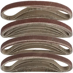Pack of 20 Aluminum Oxide Sanding Belts - Assorted Grits for Versatile Sanding on Wood, Metal, and Plastic (20PCS)