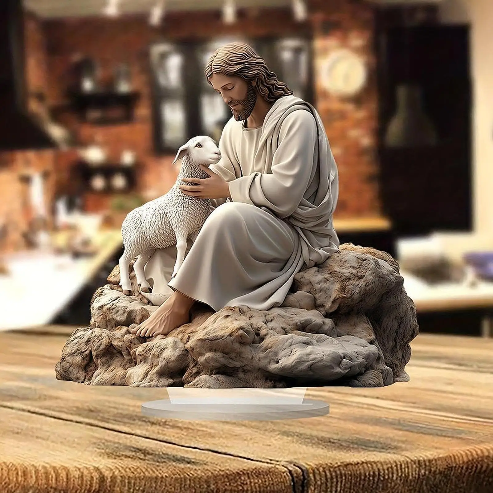 Christmas Jesus Sheep Table Decor 2D Flat Acrylic Figurine for Christmas Christmas Jesus Sheep Table Decor 2D Flat Acrylic Figurine for Christmas