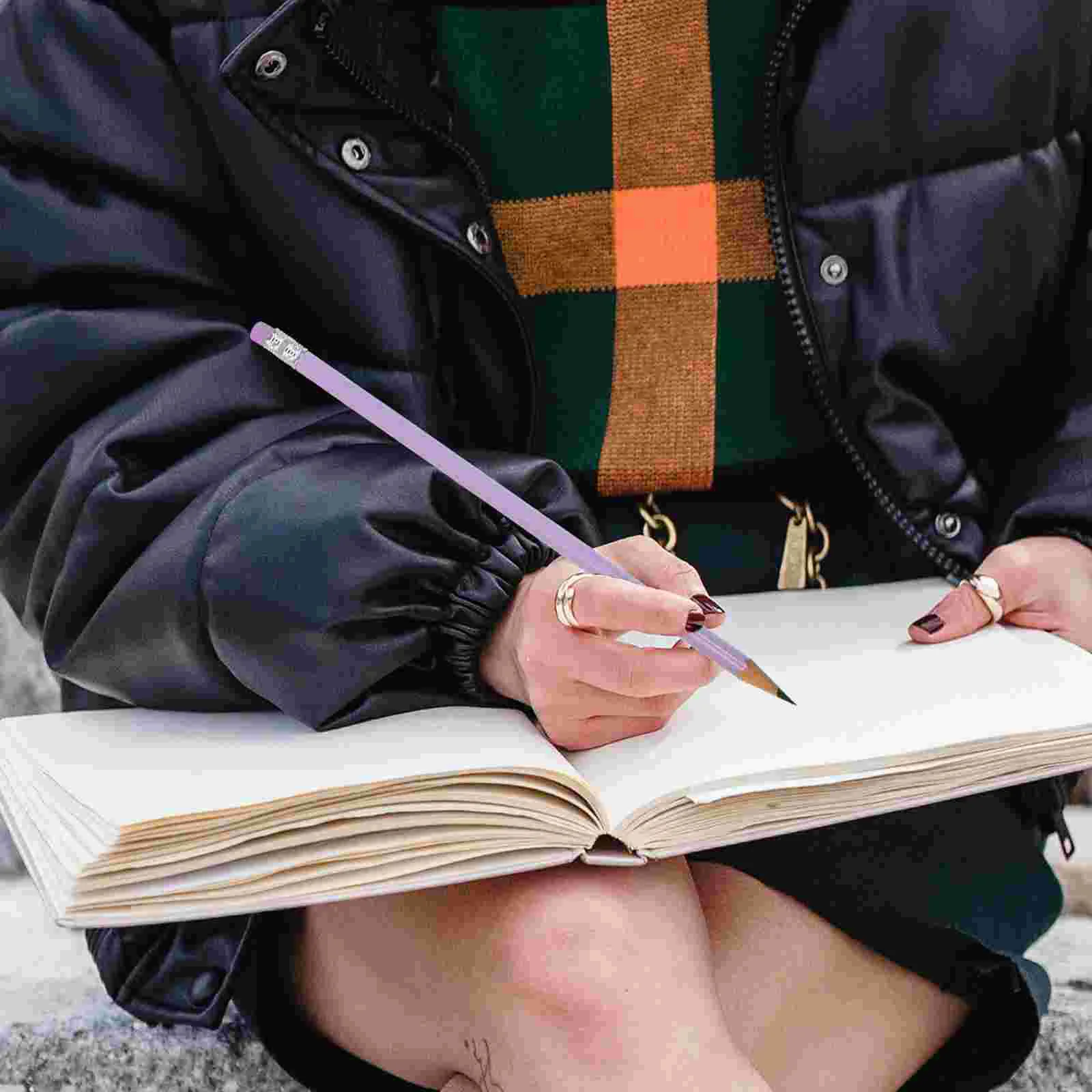 마카롱 리본 닦는 헤드 Hb 삼각형 막대 쓰기 및 그림 자세 교정 학생 연필 조각, 피부 사무실, 50 개