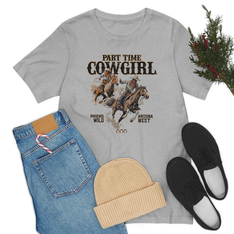 Cowboy Graphic Tee For Women - Vintage Western Short Sleeve Shirt, Casual Country Retro Top, Dark Grey