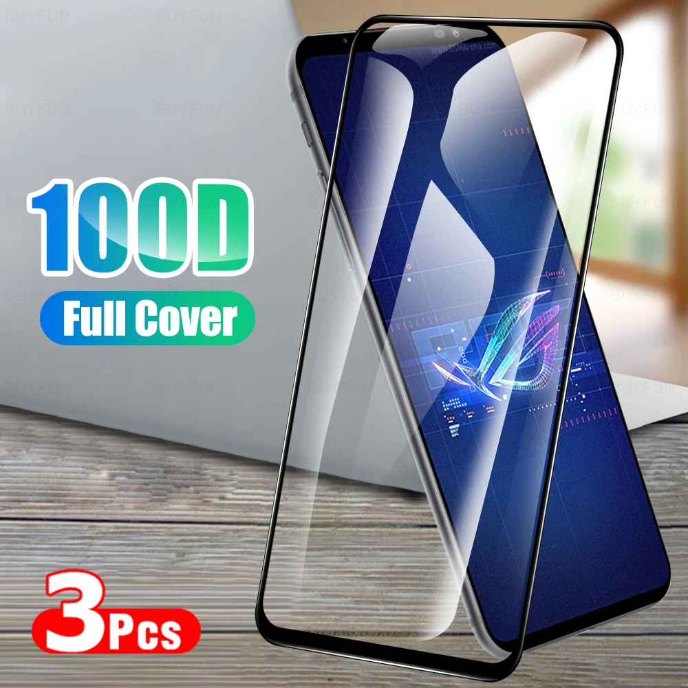

3PCS 100D Full Cover Tempered Glass For Special Asus ROG Phone 6 Pro Screen Protector For Asus ROG Phone 5 3 HD Protective Glass