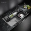 ASRAS Large Size Nanometer Black Kitchen Step Sink SUS 304 Stainless Steel 4mm Thickness Handmade Step Single Kitchen Sinks 1