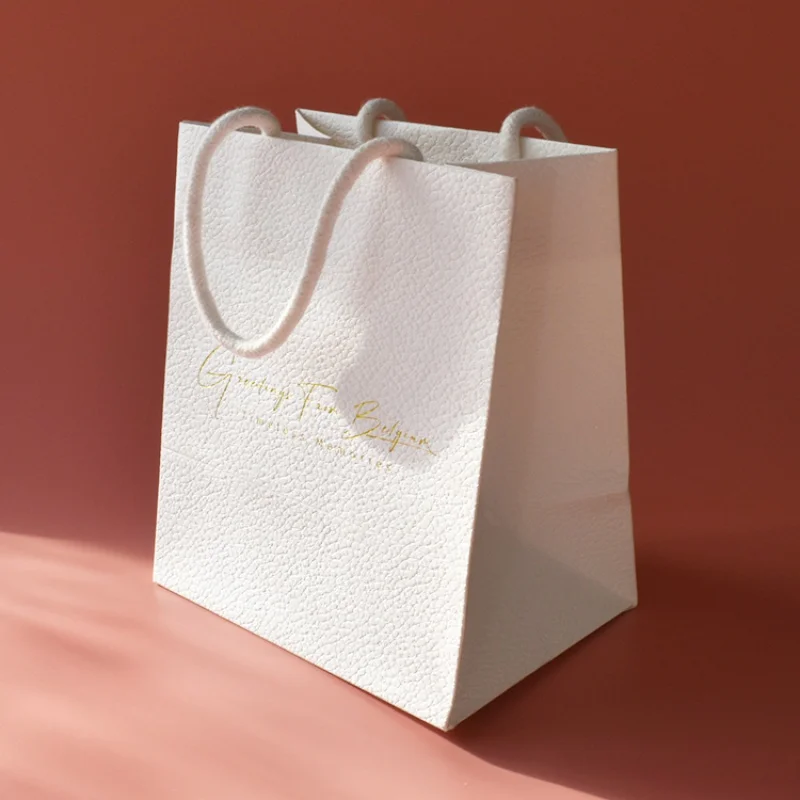 Customized product、FSC Custom Perfume Textured Cosmetics Carrying Packaging Personalized Thank You Tote Shopping Logo