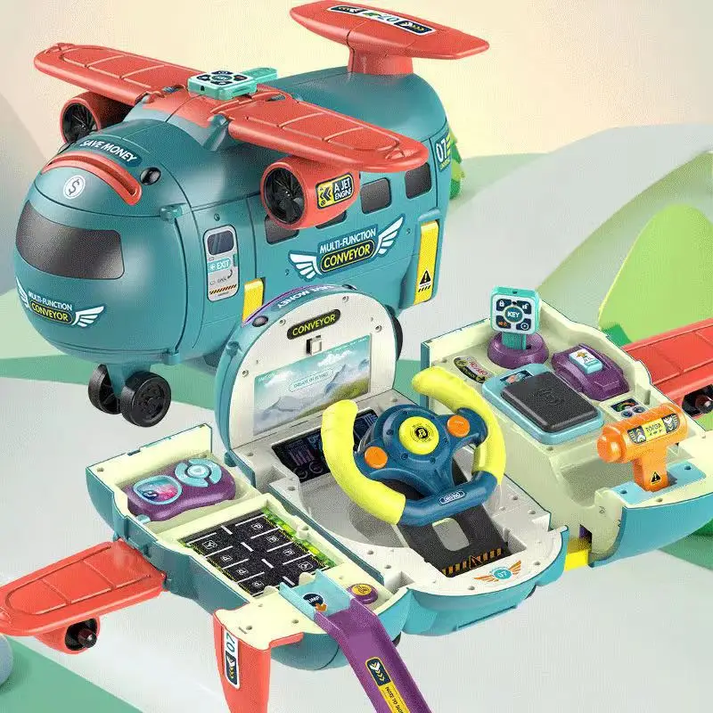 

Airplane Model New Large Size Passenger Plane Toy Transport Aircraft Toy Set Simulated Track Inertia Aircraft Children Kids Gift