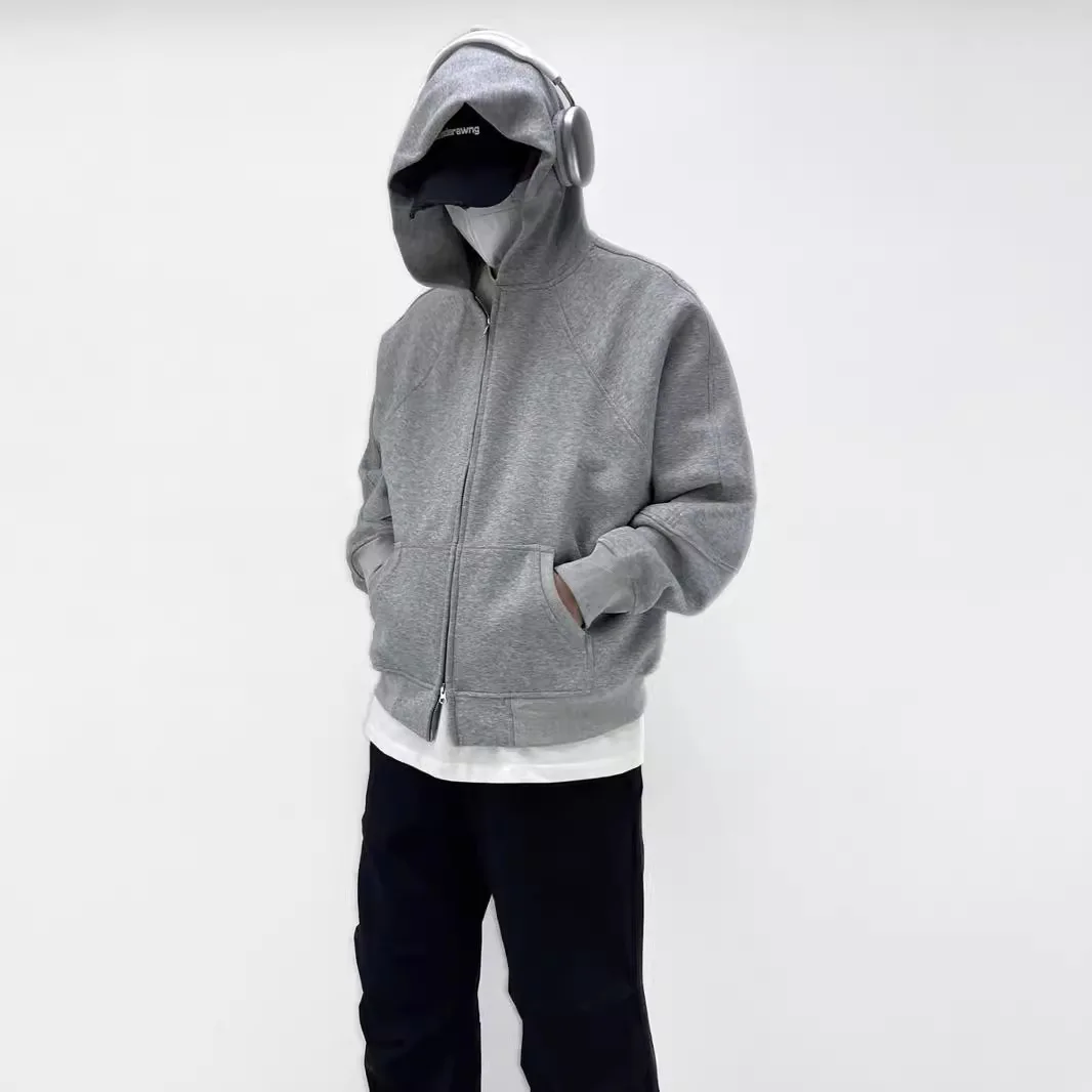 Men's New American Trendy Brand Cleanfit Hoodie Spring/Autumn Heavy Weight Boxy Version Hoodie Solid Color Top