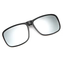 Clip - On Polarized Square Sunglasses for Men - Flip - Up Frames with Night Vision Color Lens (Polarized)