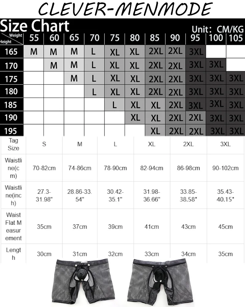 Men Underwear Sexy Boxer Shorts Removable PU Penis Pouch