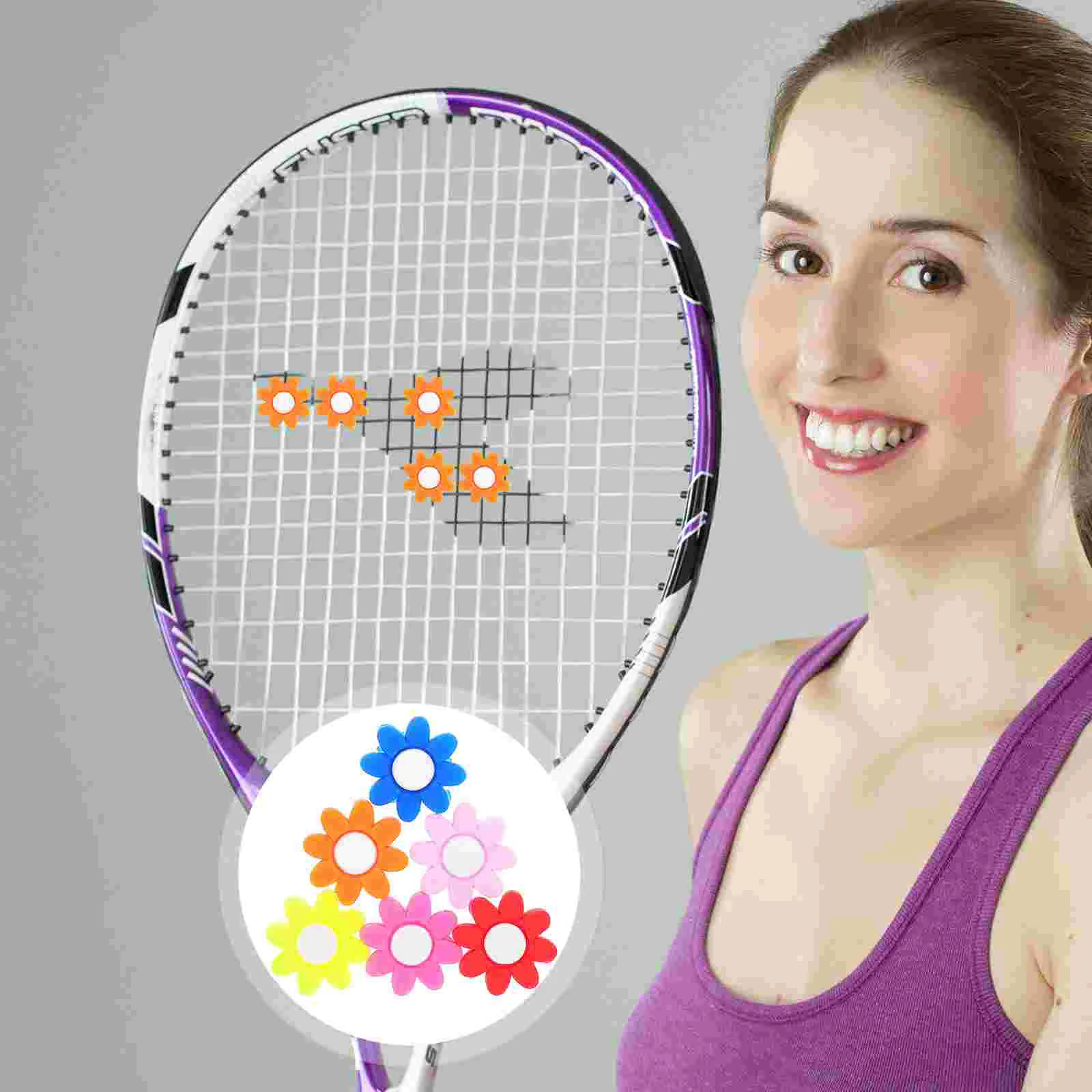 

6 Pcs Tennis Accessories Flower Absorber Tennis Absorber Silicone Racket Small Portable Shocks Training Supplies for Balls