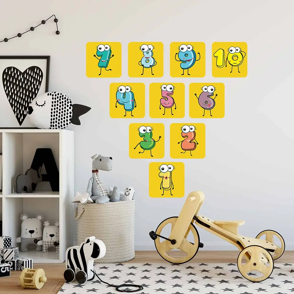 Cartoon Number Grids Hopscotch Game Floor Stickers hopscotch game stickers Parent-child Gift Home Nursery Kindergarten Decoration Waterproof Removable