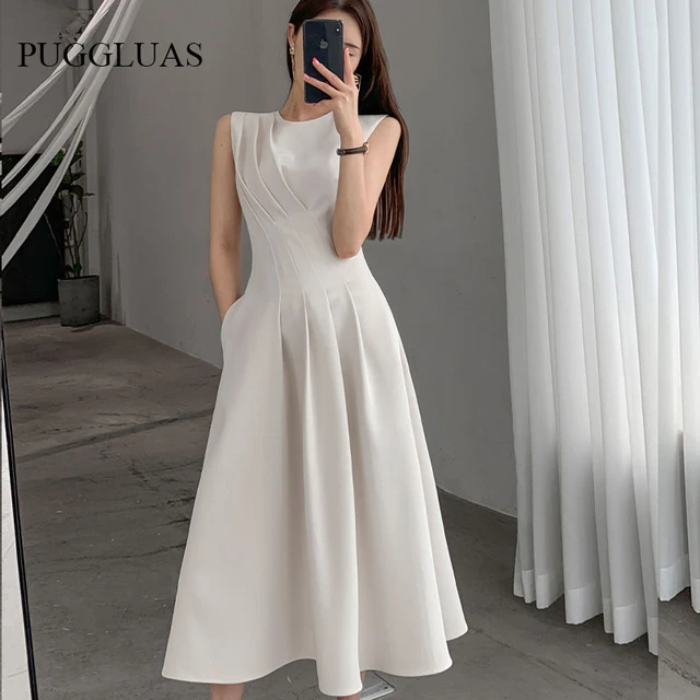Korean Fashion Dresses White, Ruffle Dress Korean Fashion