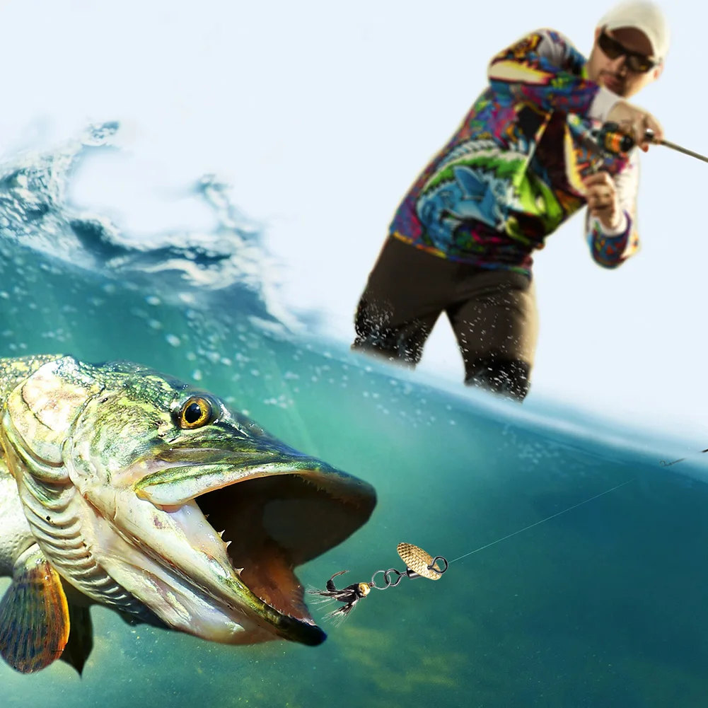 Metal Feather Fly Fishing Hooks Lures for Freshwater Saltwater