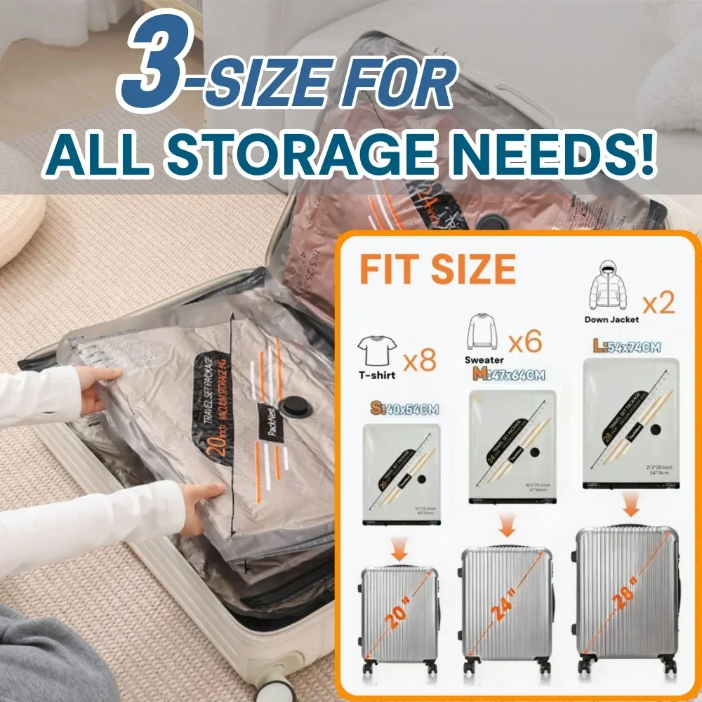 Ultimate Travel Essentials: Vacuum Compression Storage Bags & Waterproof Packing Organizers