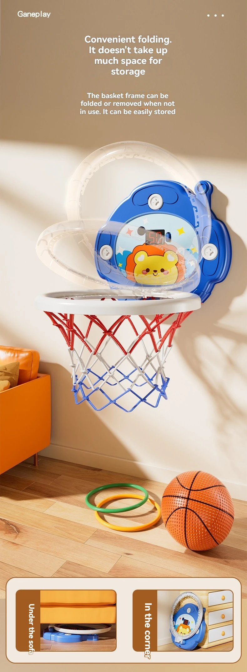Colorful toddler basketball set