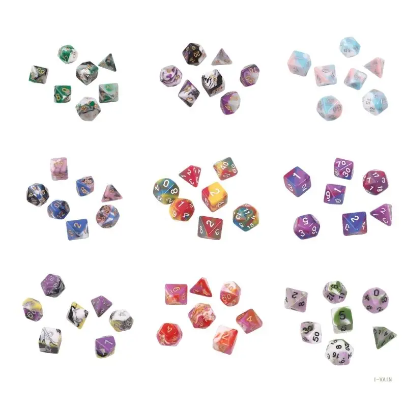 

7 шт. DND-многогранная ролевая игра-кости для подземеров и драконов Pathfinder D & D-ролевая игра Акриловые Игральные Кости Набор