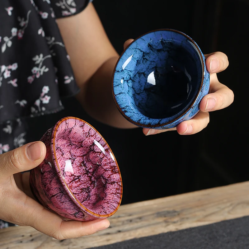 Ceramic Kungfu Tea Bowl Glazed Tea Cups Pu'er Master Cup 120ml Kitchen Teaware Household Set Accessories
