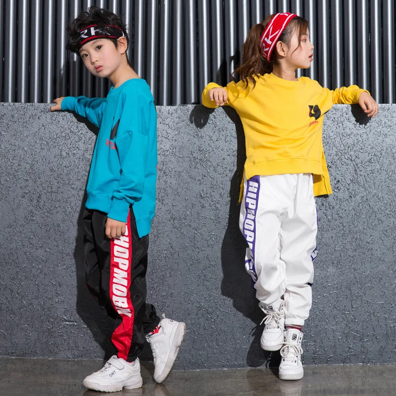 

Fashion Casual Hoddies Jogger Children Street Dance Wear Dancing Clothes Ballroom Jazz Hip Hop Costumes for Girls Boys Dancewear