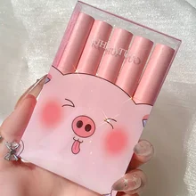 

5 Pcs Lip Glaze Set Student Do Not Fade Non-stick Cup Matte Velvet Liquid Lipstick Lip Glaze Lipstick Female Cosmetics TSLM1