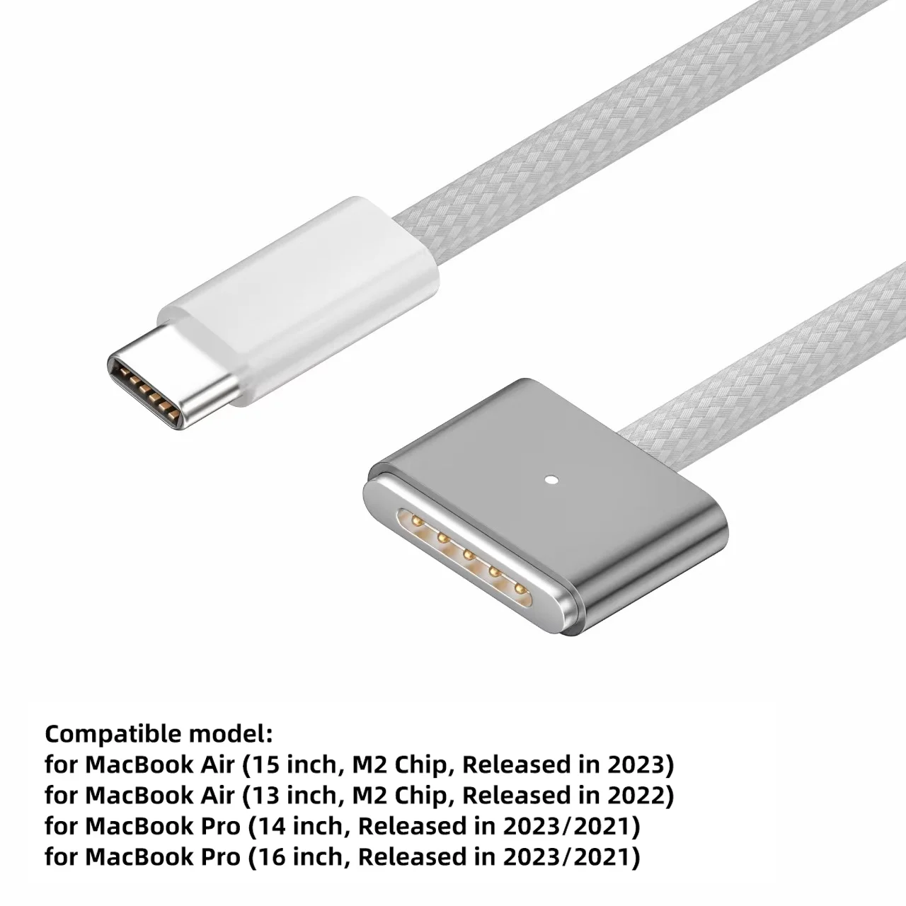 Compatible magsafe3 magnetic charging cable USB-C to magsafe3 charging cable for MacBook Pro Air 14 16 M2 140W fast charging