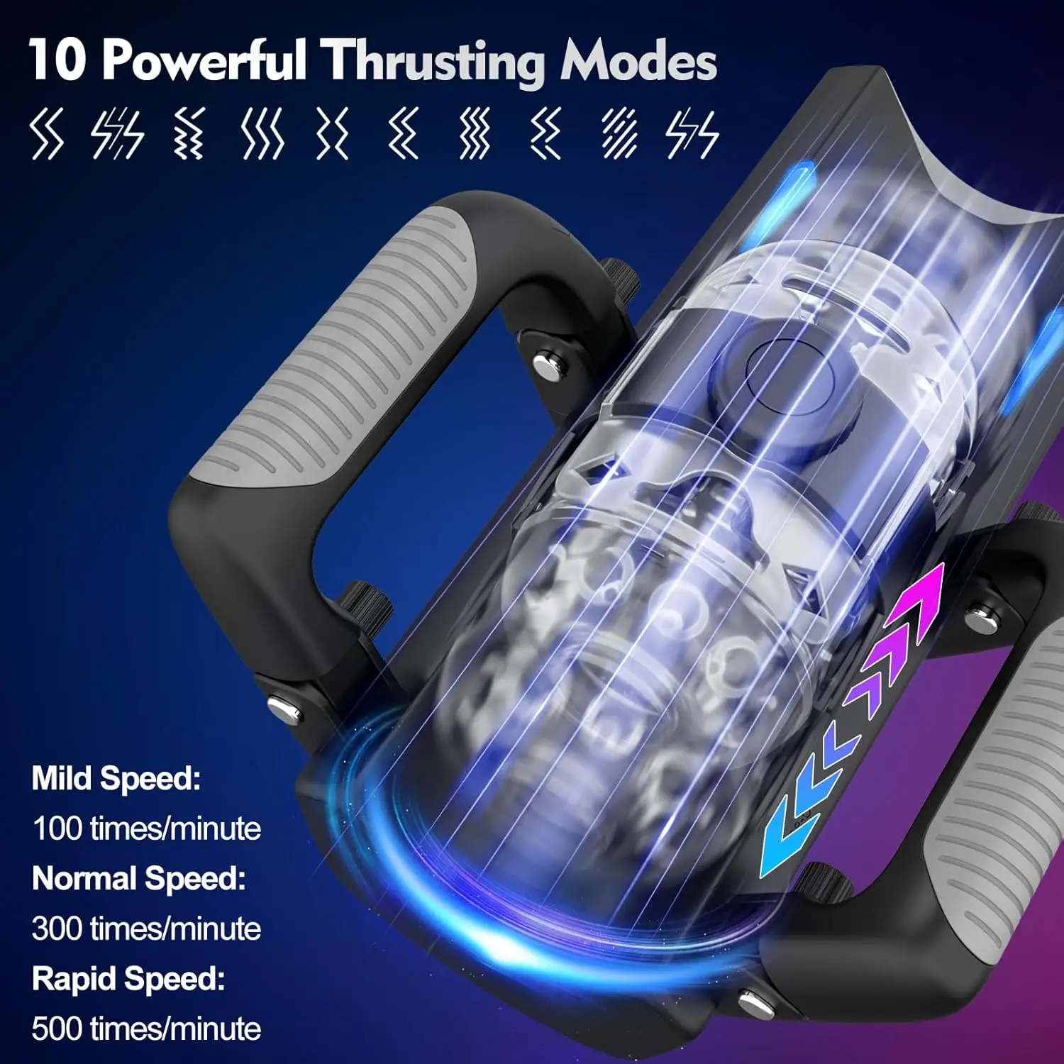 Masturbatore con manico completamente automatico Telescopico a punto fisso a 6 segmenti Maschile con una chiave Burst Tazza per masturbazione Trainer Giocattoli sessuali per uomini - immagine 4