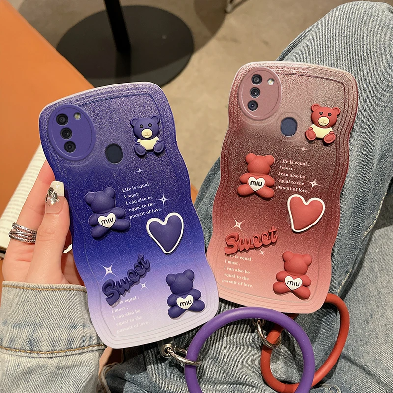 3D Luxury Cute Bear Cartoon Soft Silicon Phone Case On For Samsung