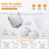 Timed Auto Pet Feeder 4L WiFi Smart Portion Control Dog Cat Food Dispenser With 2-Way Splitter And Double Bowls 5