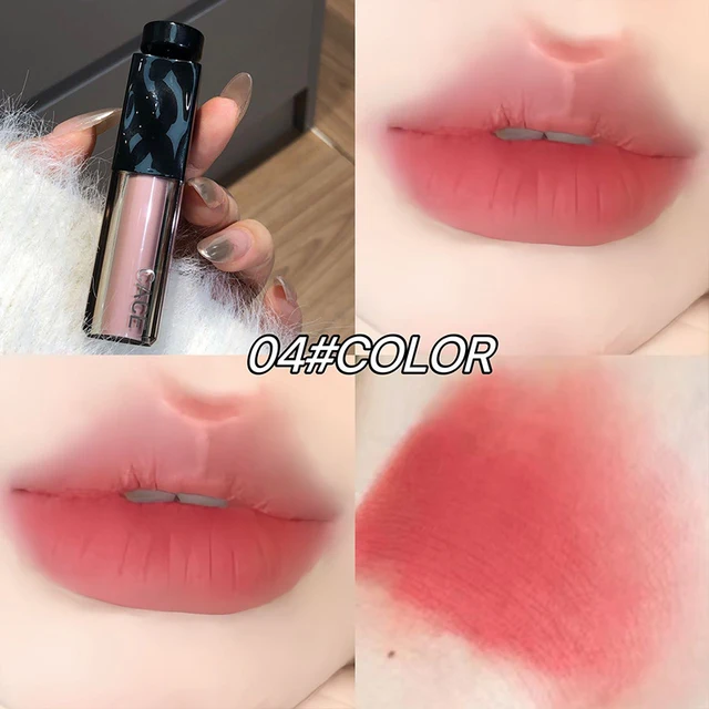 CACE Lip Mud 6 Colors Mist Velvet Nude Liquid Lipstick Waterproof Lasting Lipgloss Non-stick Cup Sexy Red Lip Tint Korean Makeup