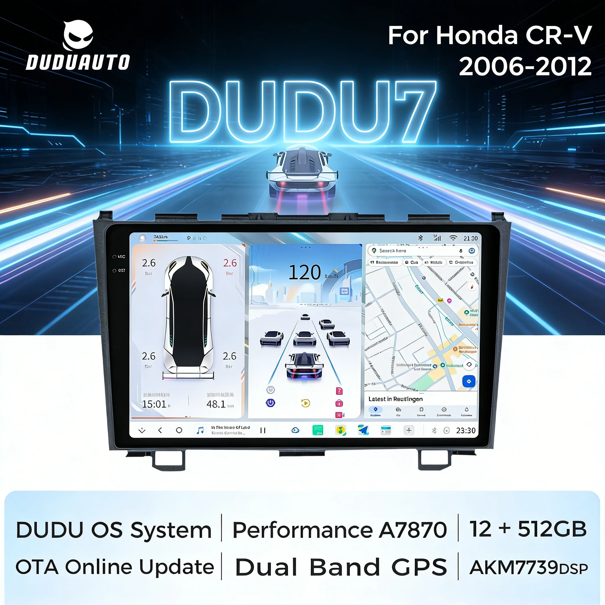 DUDUAuto Auto GPS Bildschirm Android Multimedia Für Honda CRV CR-V 2006-2011 Drahtlose Carplay WIFI Navigation RDS Auto radio Monitor