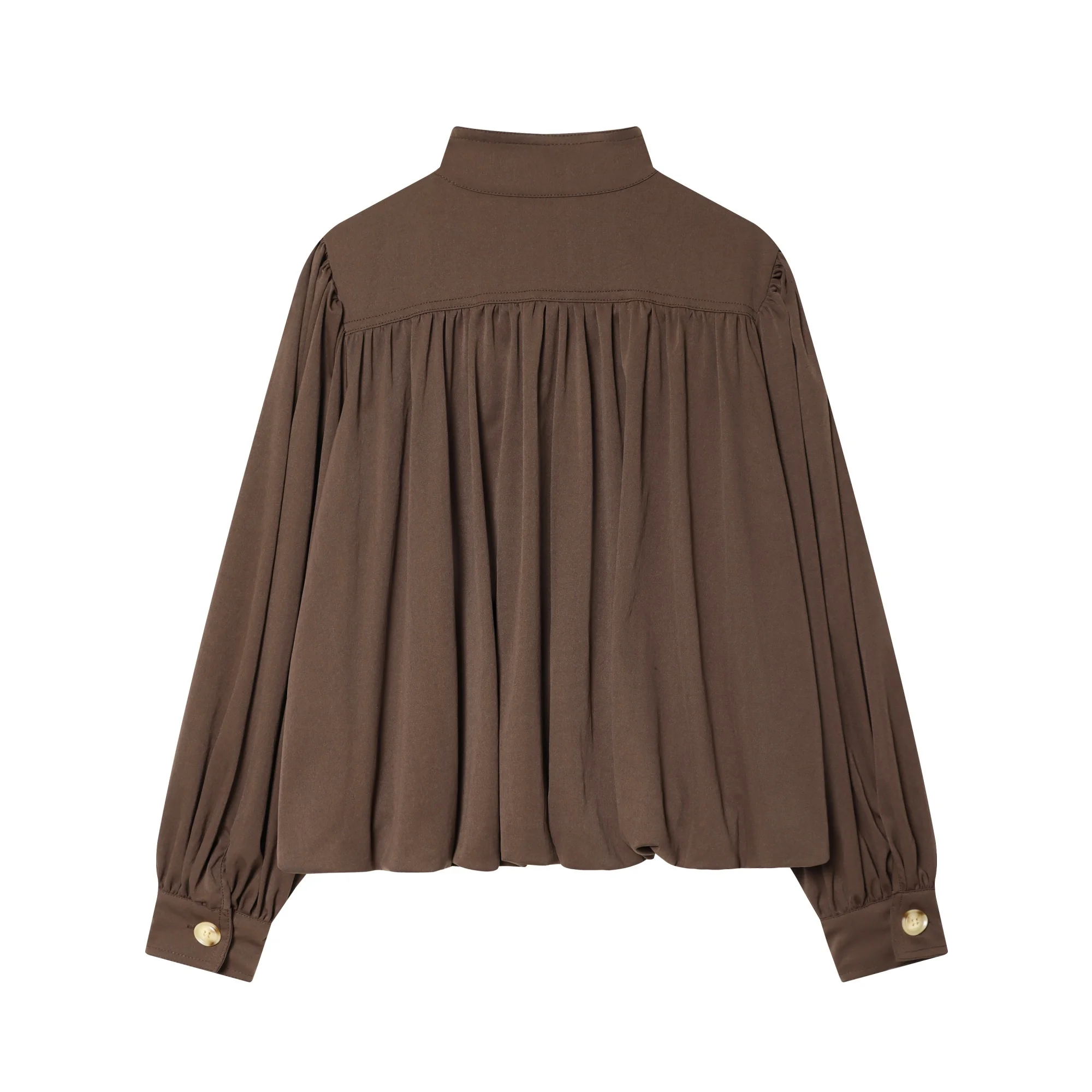 Women Spring Autumn Elegant Wrinkled Decoration Jackets Coat Female Long Sleeve Short Overcoat New Fashion High Street Outwear