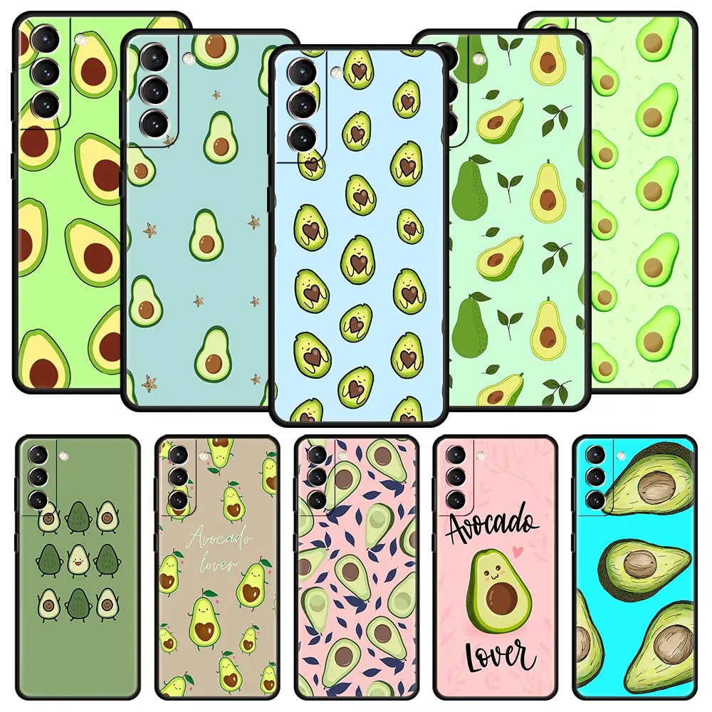 

Lovely Avocado Phone Case For Samsung Galaxy S23 S22 Ultra S20 S21 FE 5G S10 S9 Plus S10E S8 S7 Edge Soft Silicone Pattern Cover