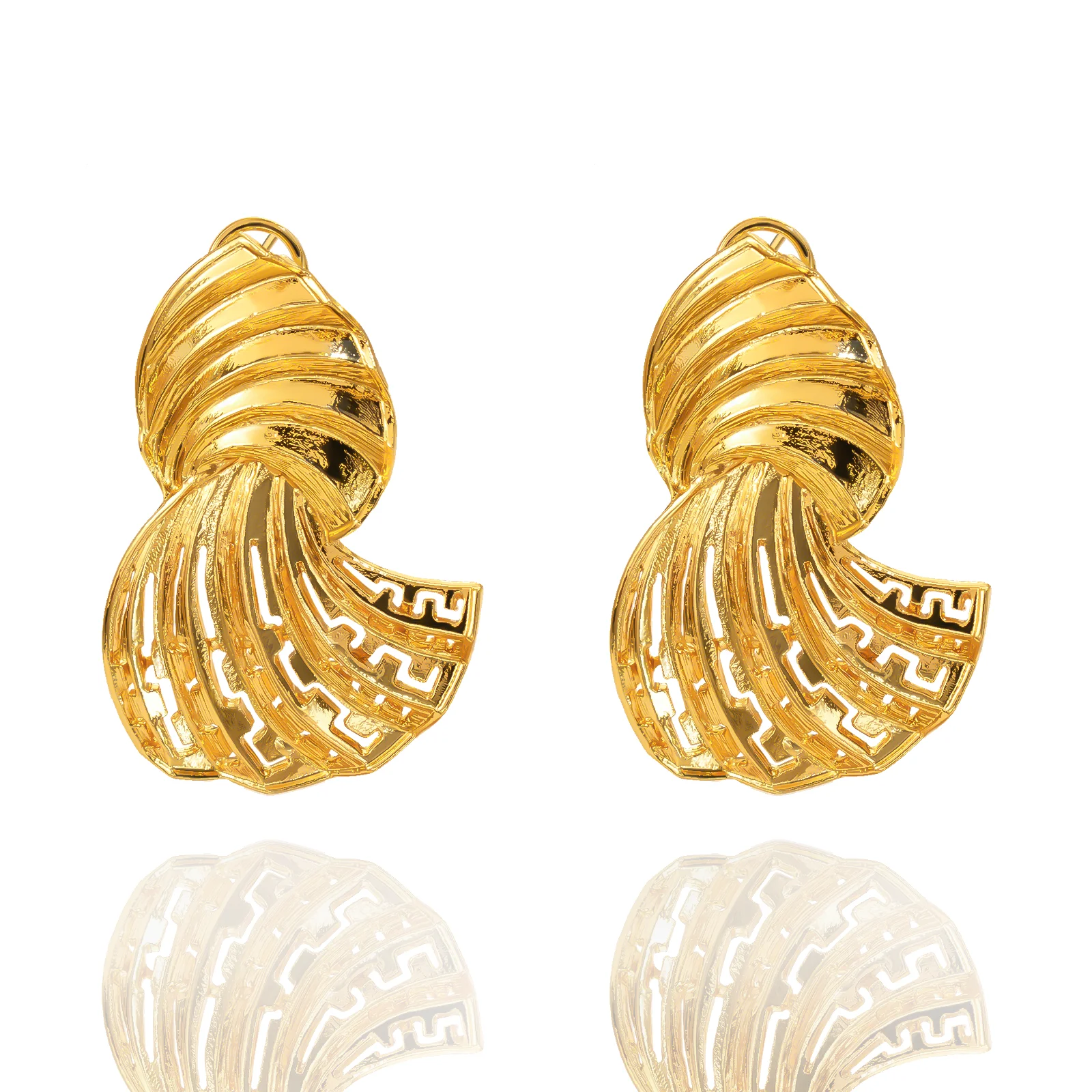 YTJX Neue Unregelmäßige Stud Ohrringe Für Frauen Klassische 18K Gold Farbe Tropfen Ohrringe Für Liebhaber Weihnachten Geschenk Geburtstag schmuck Geschenke – Detail 5