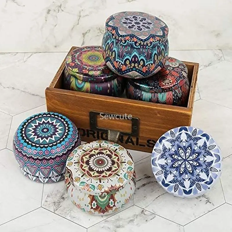 Versatile Candle Tin Jars Set for DIY Creations and Storage Solutions (6 Pieces)