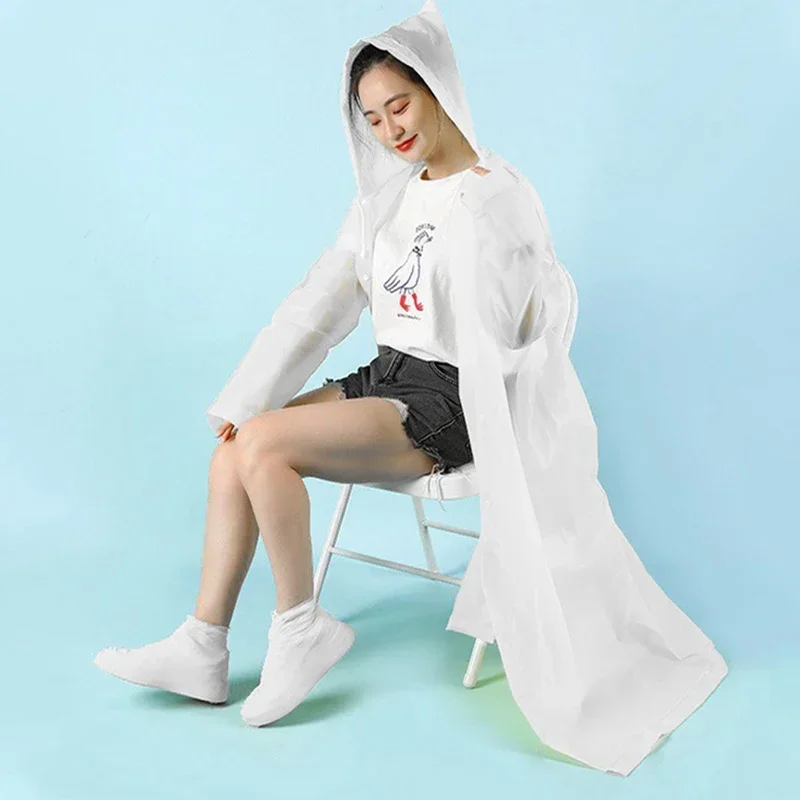 Impermeable Thickened Waterproof Hooded Rain Poncho Coat Women Men Outdoor Hiking Tourism Raincoat raincoat poncho