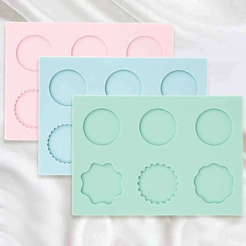 Timbro Di Cera Tappetino Per Stampi In Silicone Fiore Fai Da Te Cornice Rotonda Sigillo Di Cera Timbro Stampo Pad Adesivo Ceretta Stampo In Resina Tap