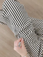 Women's Casual Vertical Striped Comfortable Breathable Elastic Waist Belted Daily Wear Casual Tapered Crop Pants With Pockets - Image 5