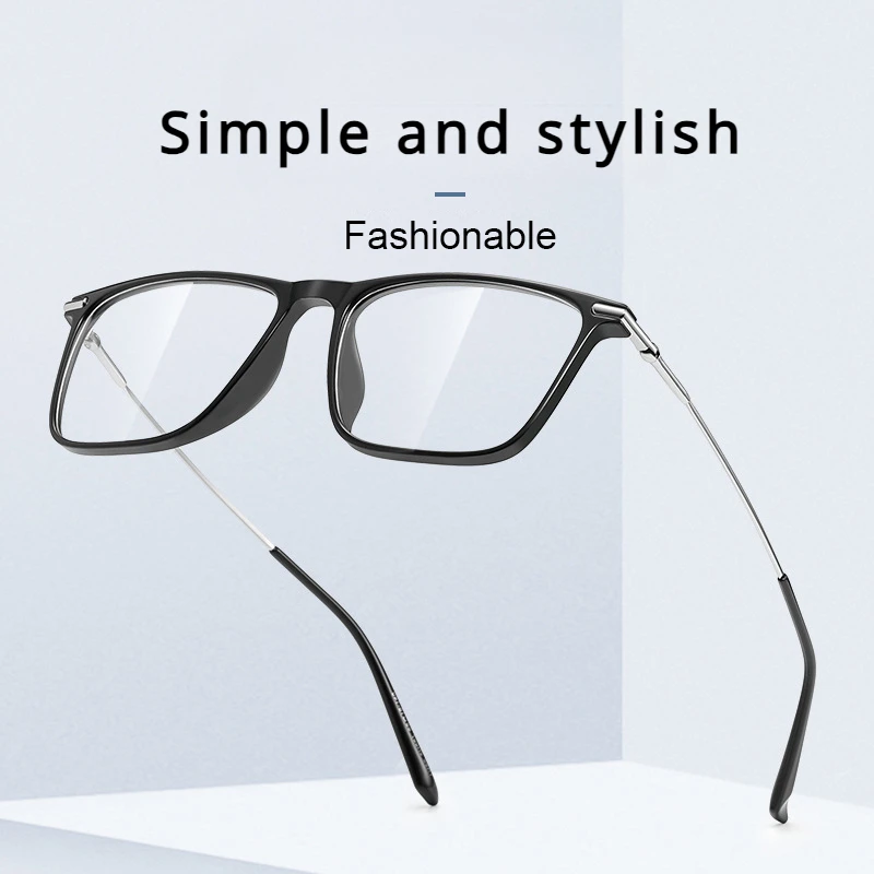 VICKY Titanium Classic Men's Square Frames Anti-blue Light Reading Glasses Myopia Can Be Customized Prescription Glasses 007