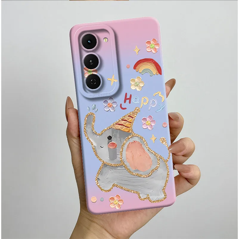 Aesthetic Flowers Slim Liquid Silicone Phone Case - Anti-Drop Protective Soft Cover