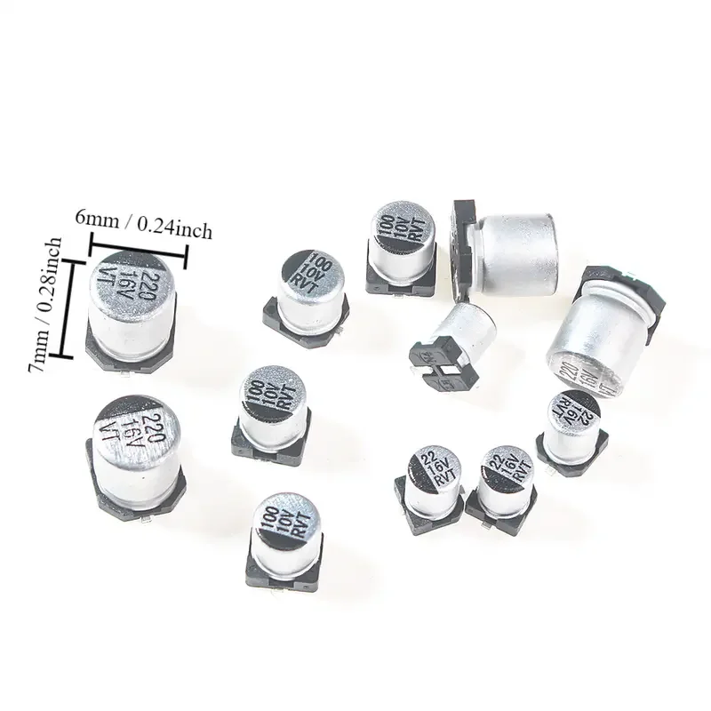 Kit di condensatori elettrolitici in alluminio SMD da 130 pezzi